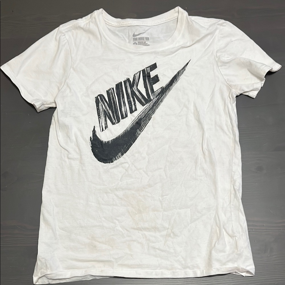Nike White Tee with Black Swoosh
